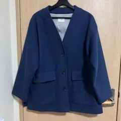 【LOWRYSFARM】ブルーノーカラーコート美品