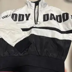 ホワイト/ブラック ジッパー付きジャケット