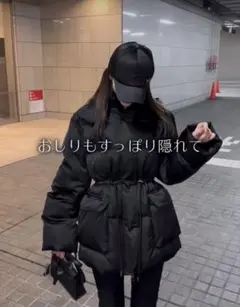 大人気！Rady クビレダウンコート 黒ダウンジャケット