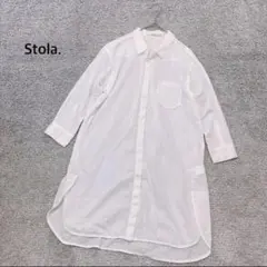 【Stola.】チュニックシャツ ホワイト 七分袖 シアーのサムネイル