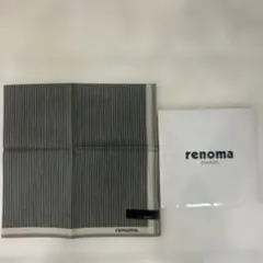 renoma PARIS メンズ ハンカチ グレー ストライプのサムネイル