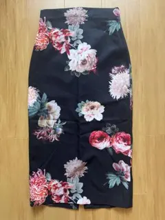 ZARA 花柄ペンシルスカート XS