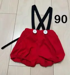 新品 リトルウィークエンド ミッキー サス付きパンツ 90