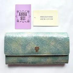 未使用保管品 ✨ ANNA SUI アナスイ 折り財布 グリーン ローズハート