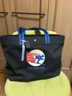 COACH スキー選手ロゴ トートバッグ　美品　送料込み