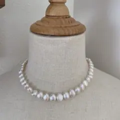 天然淡水パール　バロック　ポテト形　天然色　ネックレス　ハンドメイドパーツ