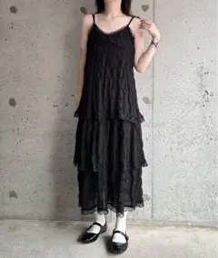 ティアードロングキャミワンピース