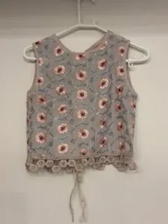 リリーブラウン Lilly brown トップス フラワー刺繍チュールトップス