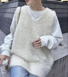 【新品】CIAOPANIC TYPY ミックスフェザーヤーンオーバーニットベスト