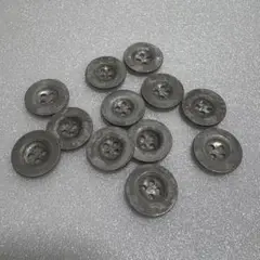 グレー　ボタン　12個