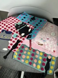 猫デザイン タオルハンカチセット