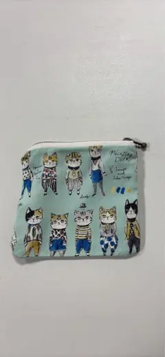 ミニミニポーチ 半月ポーチ 猫魚姫 ファスナーポーチ ハンドメイド