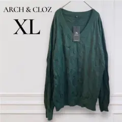ARCH & CLOZ 【XL】　ダークグリーン Vネック ニット