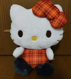 ハローキティ ぬいぐるみ　チェック×チェックリボンドールGJ