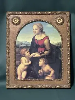 ラファエロ 聖母子像 美しい女庭師　絵画　デザイン額縁　インテリア　キリスト