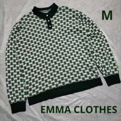 EMMA CLOTHES ジャガードクラシックパターンニットポロシャツ