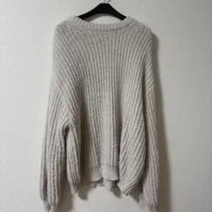 epnok　ベージュ リブ編み オーバーサイズ ニット