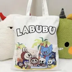 LABUBU ラブブ ファスナー付きトートバッグ ピンク エコバッグ　可愛い