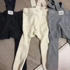 ストラップ付きリブ編みレギンス3色セット