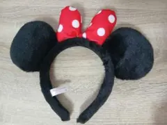 東京ディズニーランド　ミニーマウス カチューシャ 赤い水玉リボン　(タグ汚れ)