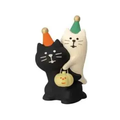 新品 デコレ コンコンブル おばけにゃんこ 黒猫におんぶ かわいい 置物 ねこ