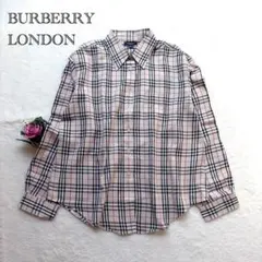 【BURBERRY LONDON】 ノバチェック 長袖 シャツ コットン XL