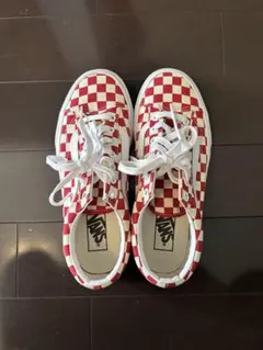 VANS チェッカーフラッグ スニーカー レッド