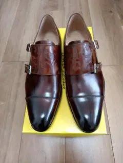新品 未使用 日本製 チェントフェリーナ ダブルモンク ブラウン 7 25 革靴