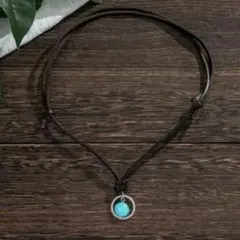 男女兼用　ターコイズ　ネックレス　調整可能　青　アメカジ　ウェスタン　トルコ石