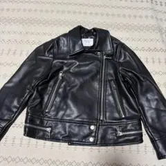 ZARA キッズ ライダースジャケット ブラック 116cmのサムネイル