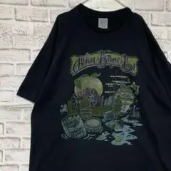 USA製90sヴィンテージTシャツ！シングルステッチブラック半袖古着2XL722