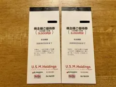 ユナイテッドスーパーマーケット USMH 株主優待券 6000円分のサムネイル
