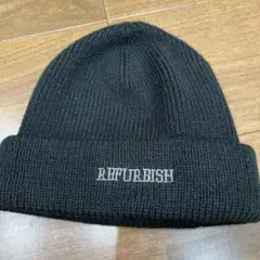 【新品】　キッズニット帽 折り返しデザイン　ブラック