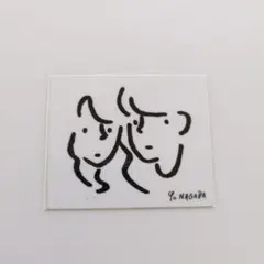 Yu Nagaba 二人の顔 ステッカー