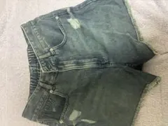 ダメージ加工 デニムショートパンツ M