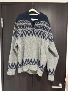 LLBean ヘンリーネック　古着　ニット　90s