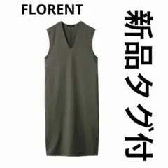 FLORENT フローレント　 Vネック　ジャジー　ワンピース カーキのサムネイル