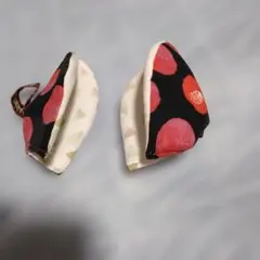 鍋つかみ （レンジ加熱容器用小型）ミトン 2個セット 花柄