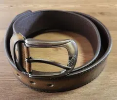 ヴィンテージ風加工ブラウンレザーベルト