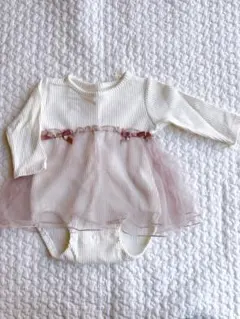 ロンパース 70 女の子 チュール リボン 韓国風 くすみカラー おしゃれ♥