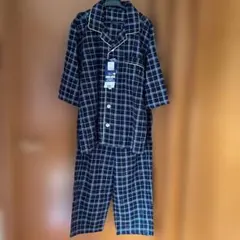 CLOSSHI メンズ パジャマ チェック柄 犬柄 ネイビー しまむら