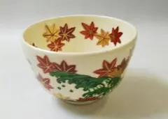 茶道具 茶碗 仁清 色絵 竜田川 京焼 上山善峰 新品未使用 茶碗 仁清 色絵 「竜田川」 抹茶茶碗 茶道具 新品 - メルカリ