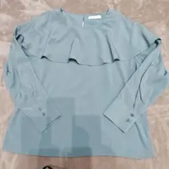 AG モスグリーン長袖ブラウス M