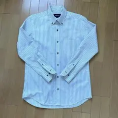 NEWYORKER ストライプ柄 ボタンダウンシャツ　L 形態安定加工