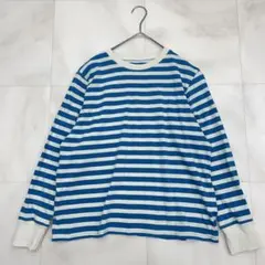 ◆ ボーダー 長袖 Tシャツ カットソー コットン100% M-L