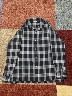 テクスチャーオープンカラーチェックシャツ