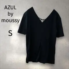 AZUL by moussy＊リブカットソー 2WAY 半袖 ブラック 【S】のサムネイル