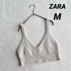 【ザラ】ニットベスト ビスチェ (38) アイボリー プルオーバー レイヤード