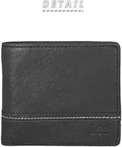 【新品】LEE　牛革＋ボンレットレザー　二つ折れ札入れ　0520529　BKのサムネイル