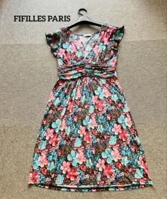 FIFILLES PARIS 花柄ワンピース 仏製 T1 ストレッチ素材　夏用のサムネイル